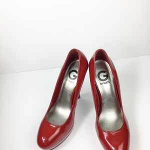 G By Guess Red Platform Pumps